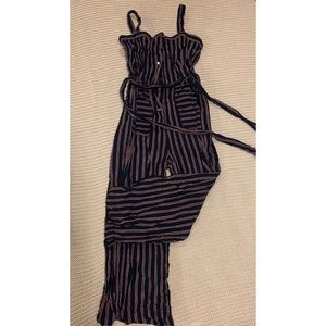 Straight Leg Striped Jumpsuit